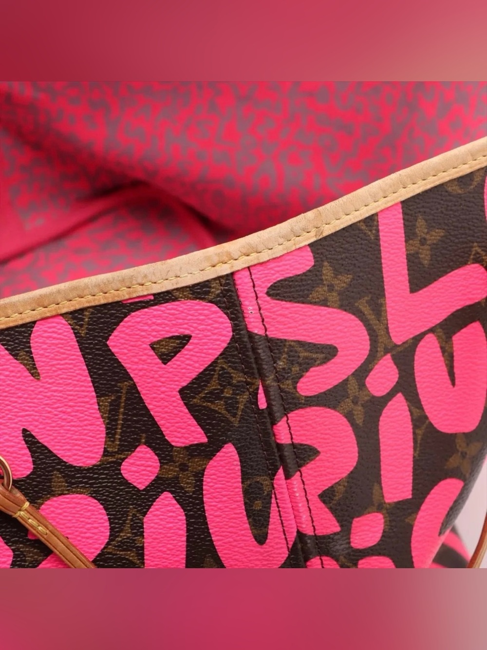 Louis Vuitton Stephen Sprouse Neverfull GM Graffiti Fuchsia Pink Limited Edition - Picture 12 of 13